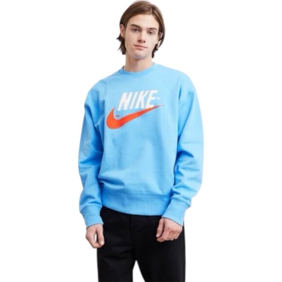 Nike Retro Trend Logo Fleece Crewneck Sweatshirt Size XXL 2XL in University Blue - Picture 13 of 13